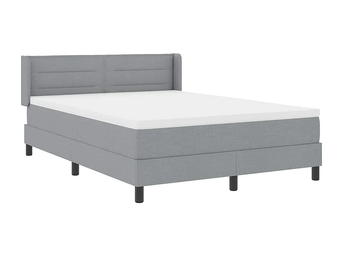 Cadre de lit avec matelas avec matelas Gris clair 140 x 190 cm