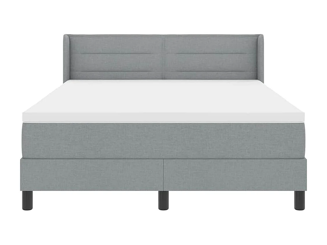 Cadre de lit avec matelas avec matelas Gris clair 140 x 190 cm