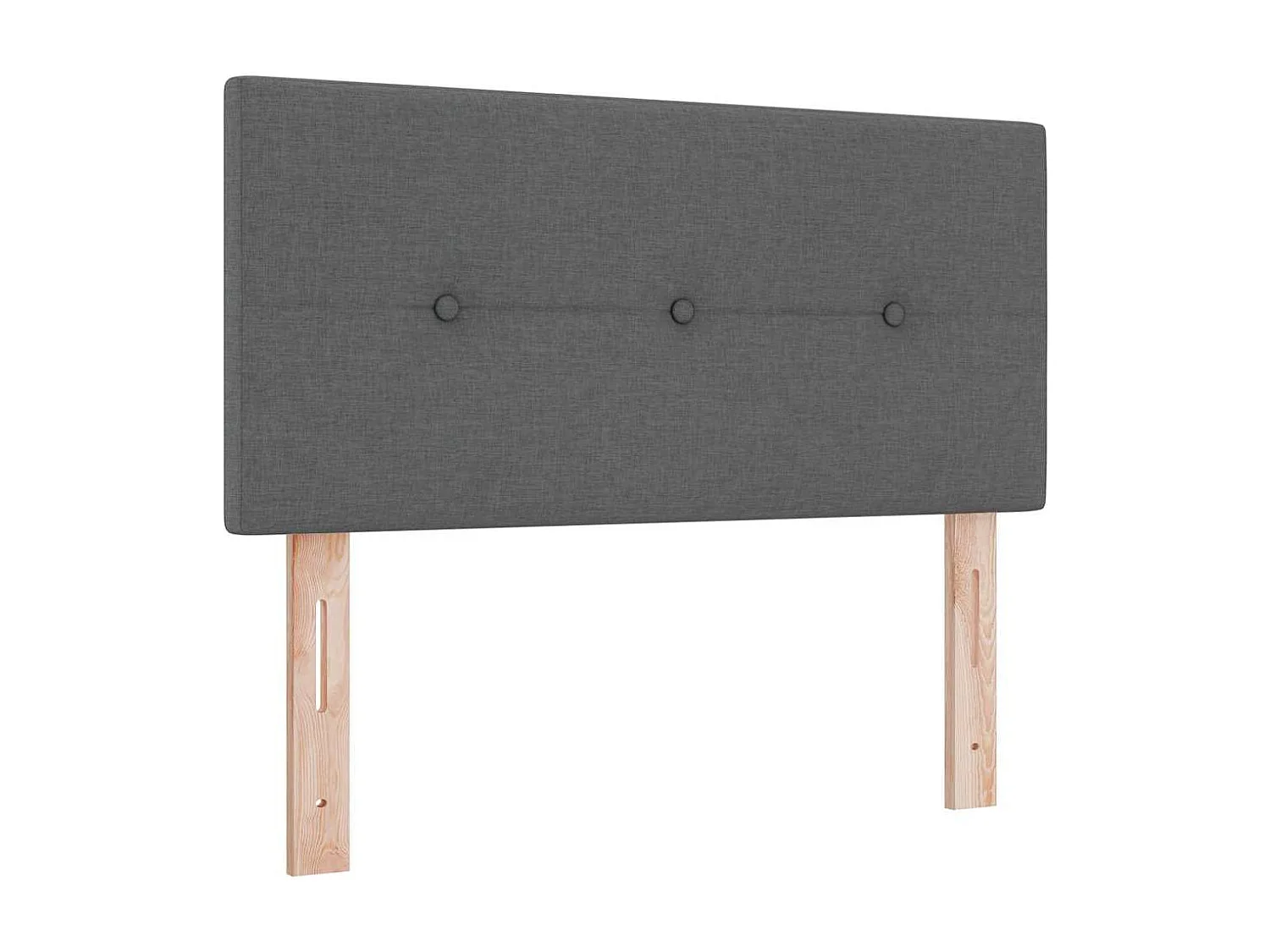 Cama con somier y colchón Crema 90x200 cm Fabric Gris oscuro