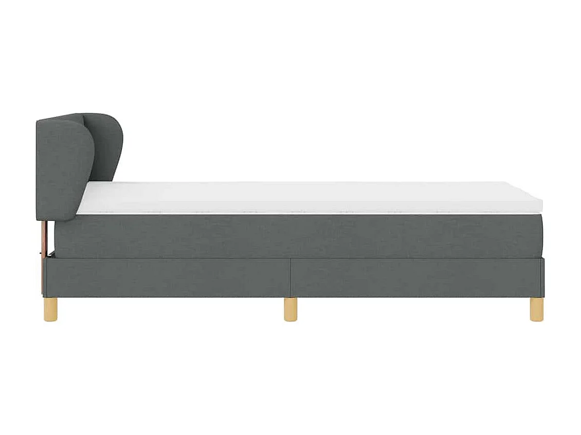 Cama con somier y colchón Crema 90x200 cm Fabric Gris oscuro