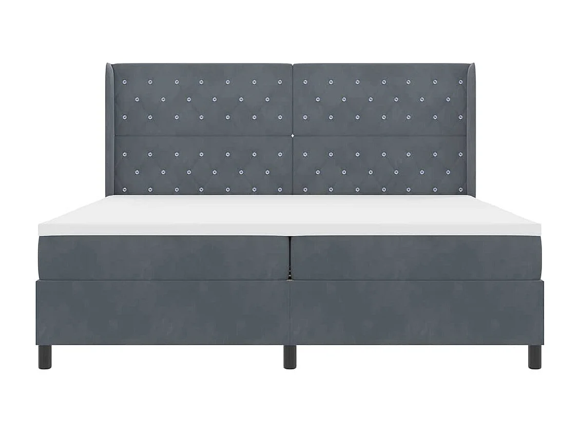 Cadre de lit avec Matelas LED Gris foncé 200 x 200 cm Velours