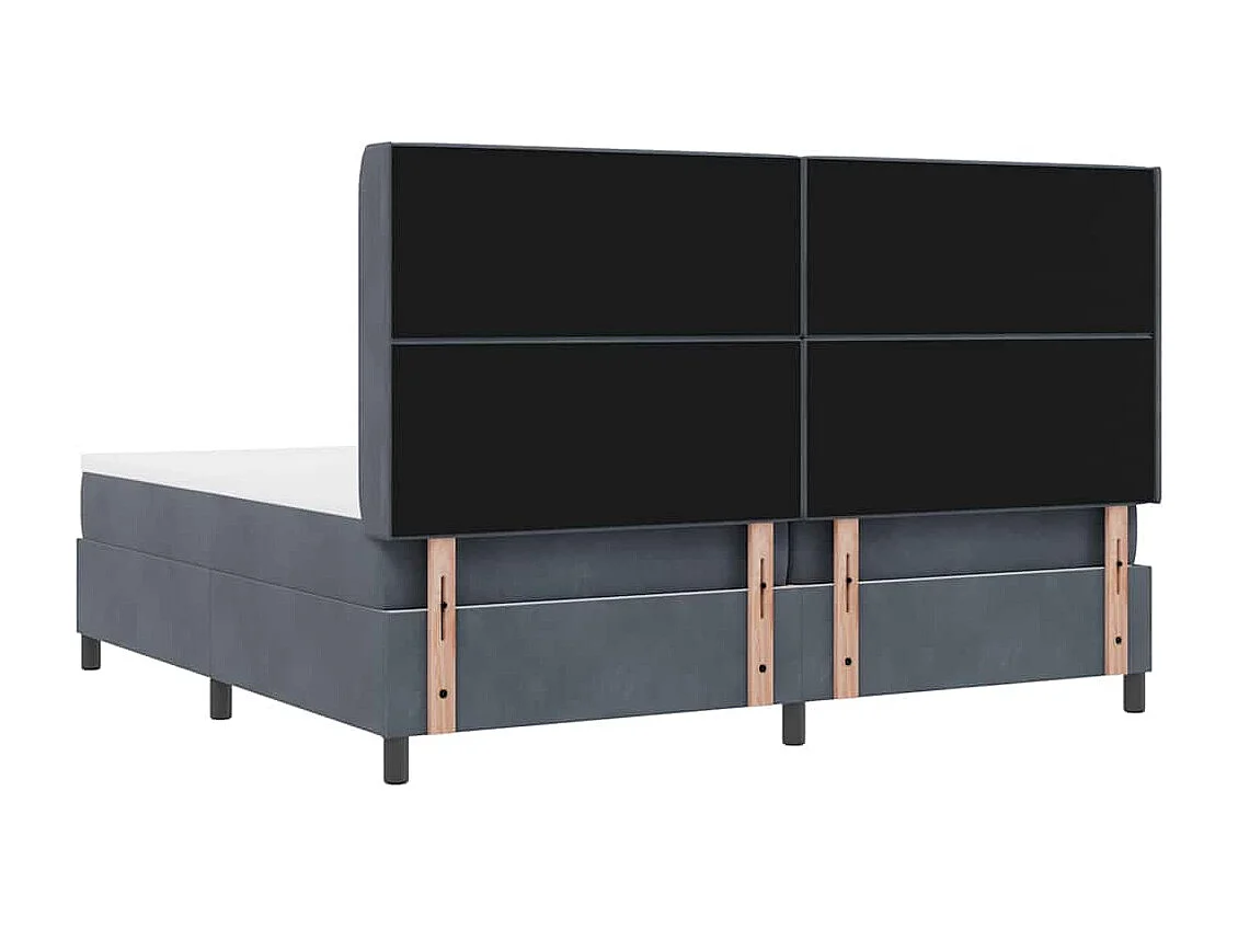 Cadre de lit avec Matelas LED Gris foncé 200 x 200 cm Velours