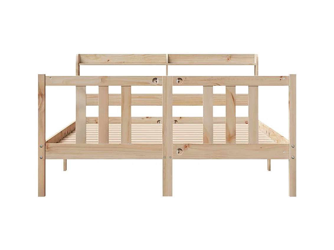 Estructura de cama con cabecero madera maciza pino 120x200 cm