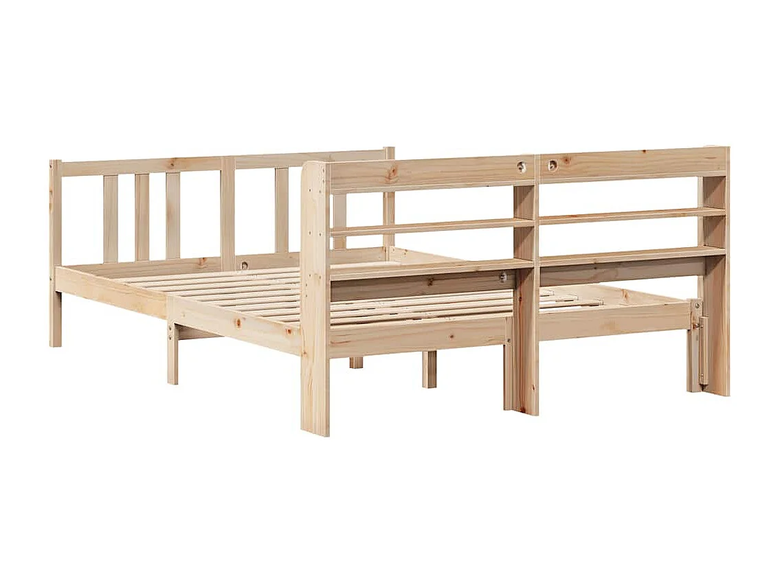 Estructura de cama con cabecero madera maciza pino 120x200 cm