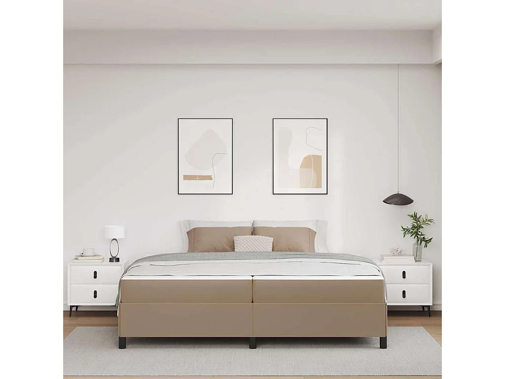 Estructura de cama con colchón Capuchino 200 x 200 cm