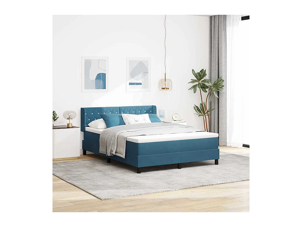 Cama con Somier y Colchón Negra 100x200 cm Terciopelo