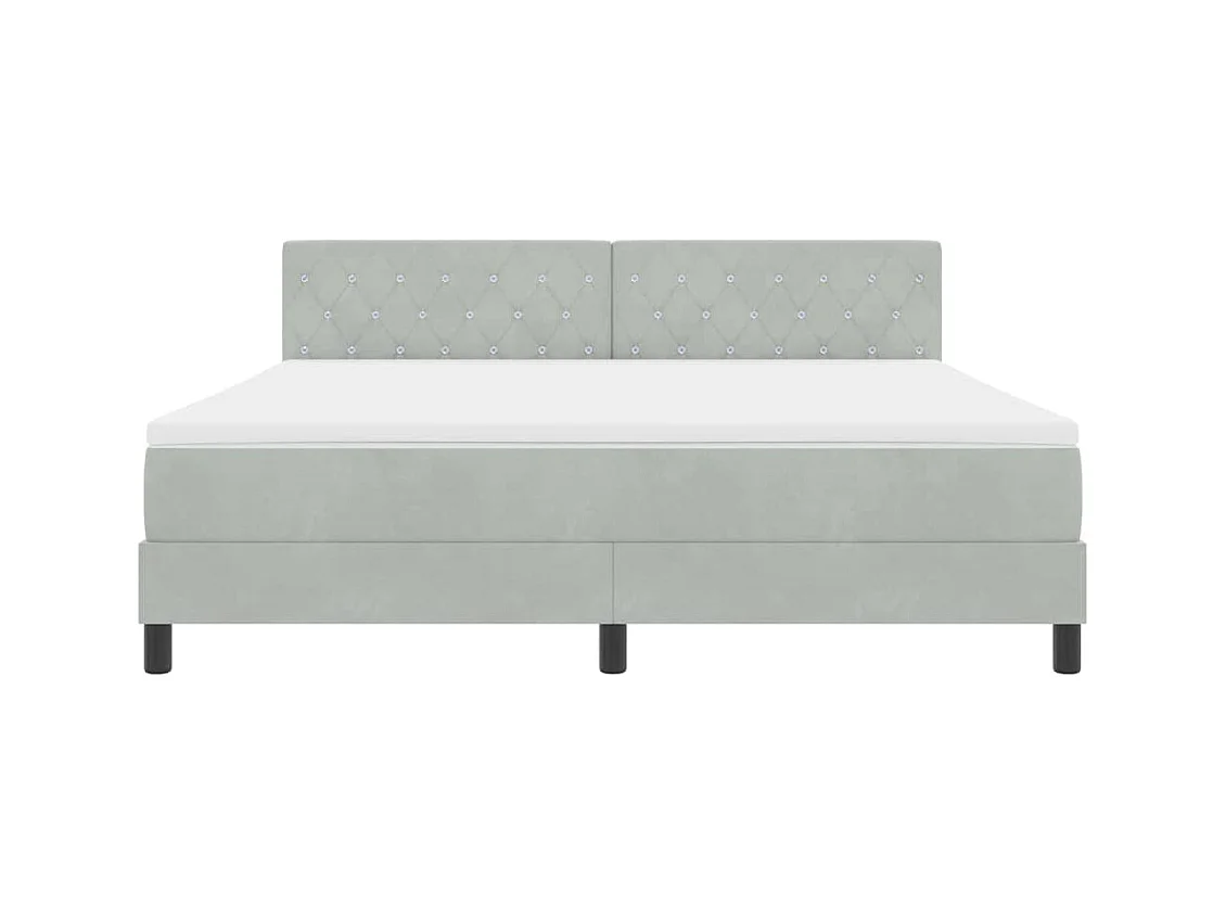 Cama con Somier y Colchón Gris Claro 180 x 200 cm tela