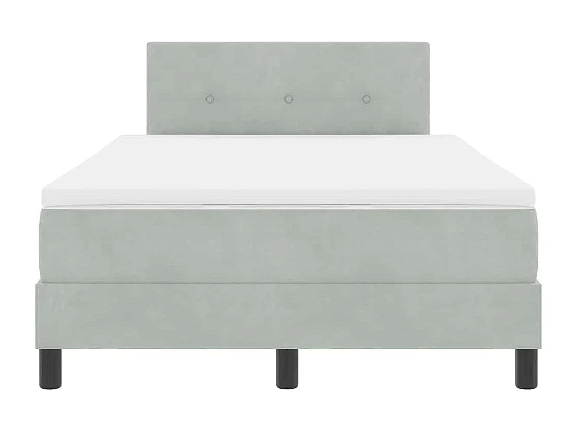 Cama tipo Box Spring Gris claro 120 x 200 cm Terciopelo