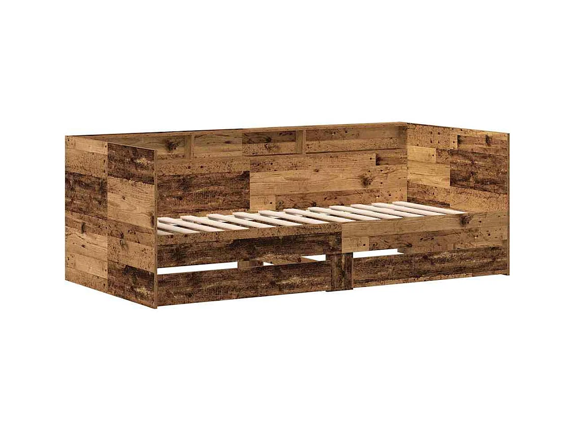 Cadre de lit de jour avec tiroirs Bois ancien 75 x 190 cm