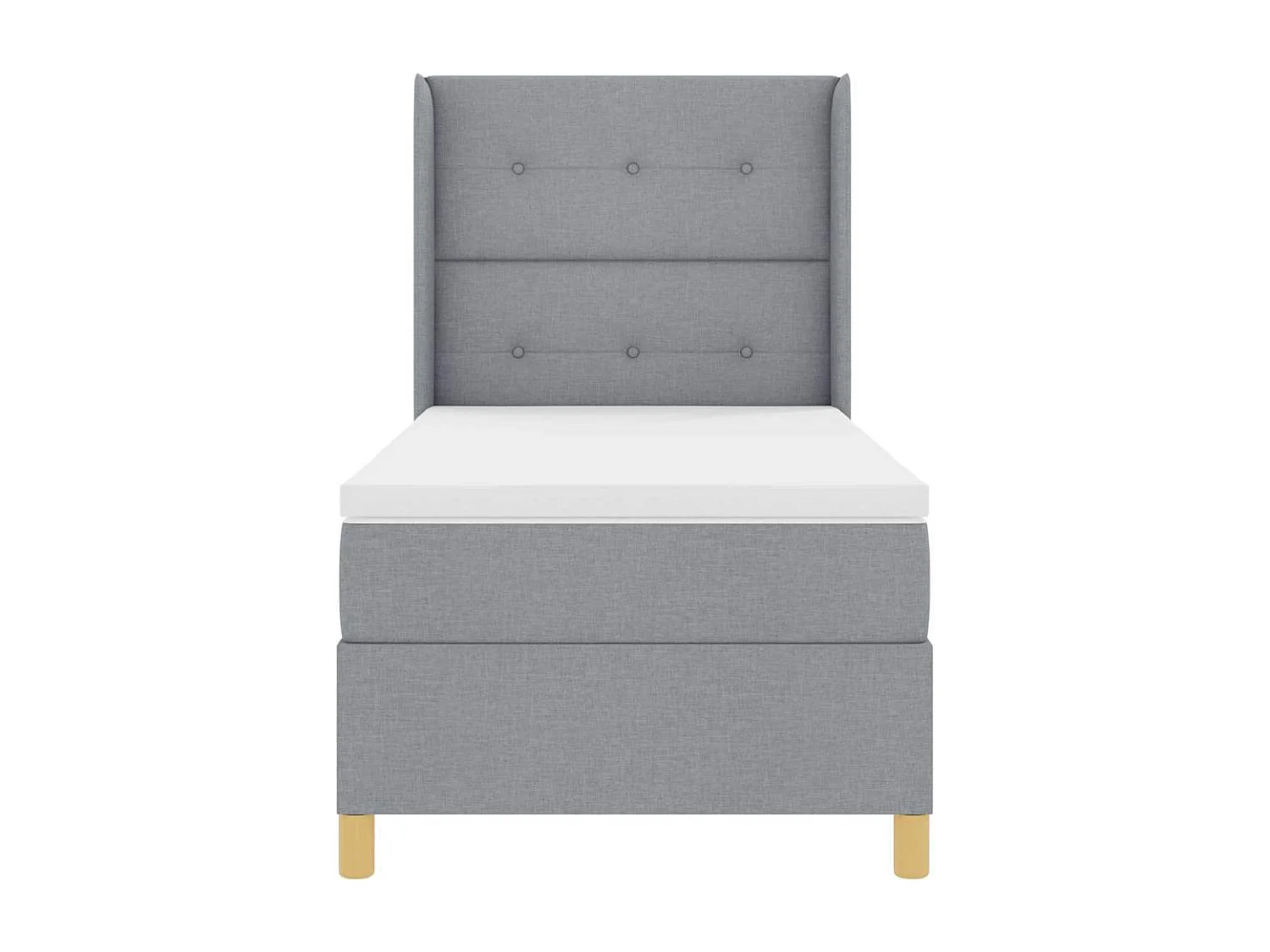 Cama con Somier con colchón Gris claro 80 x 200 cm tela