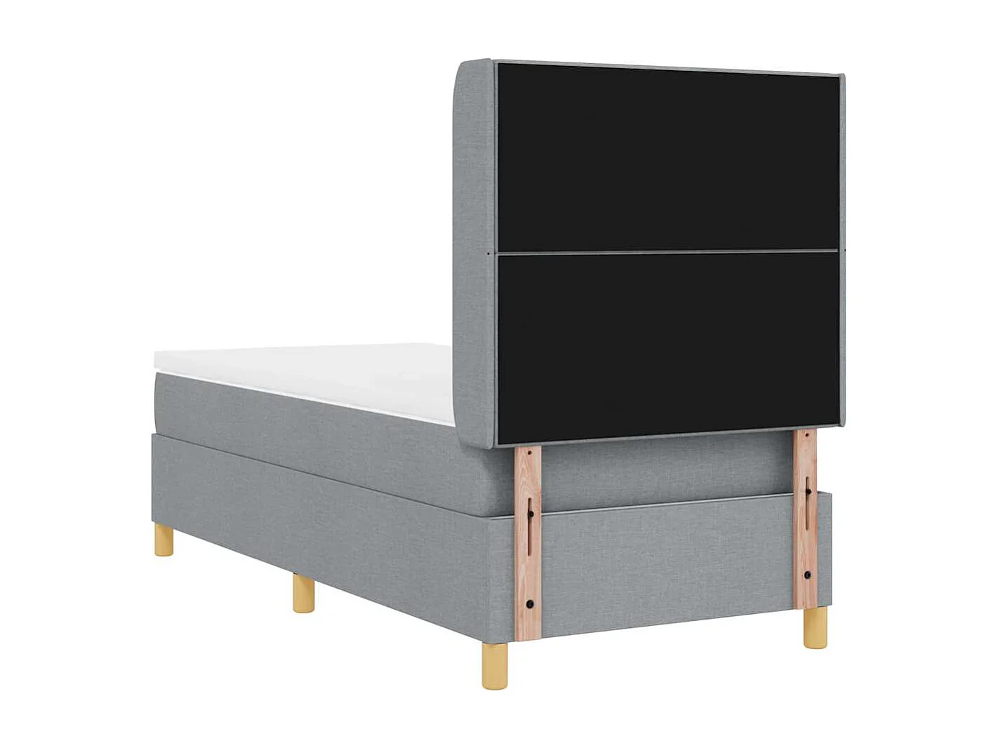 Cama con Somier con colchón Gris claro 80 x 200 cm tela