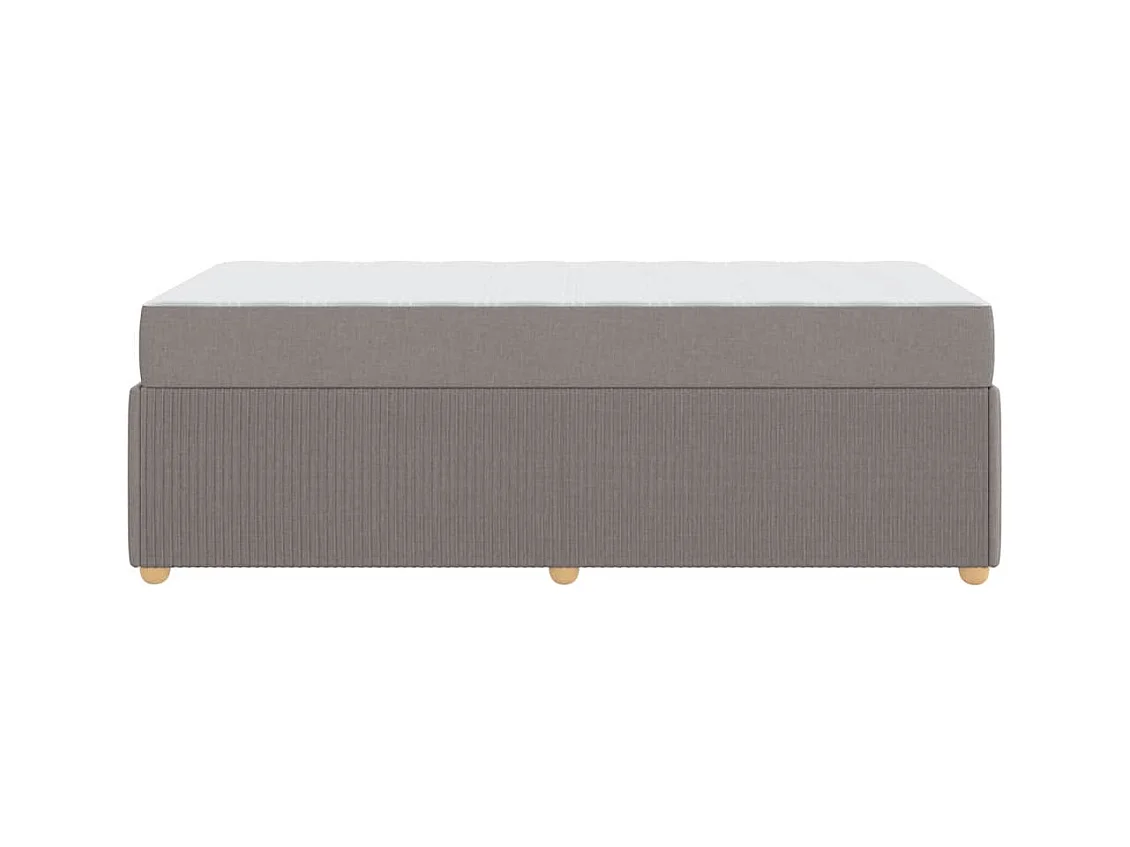 Cadre de lit avec matelas avec matelas Taupe 80 x 200 cm tissu