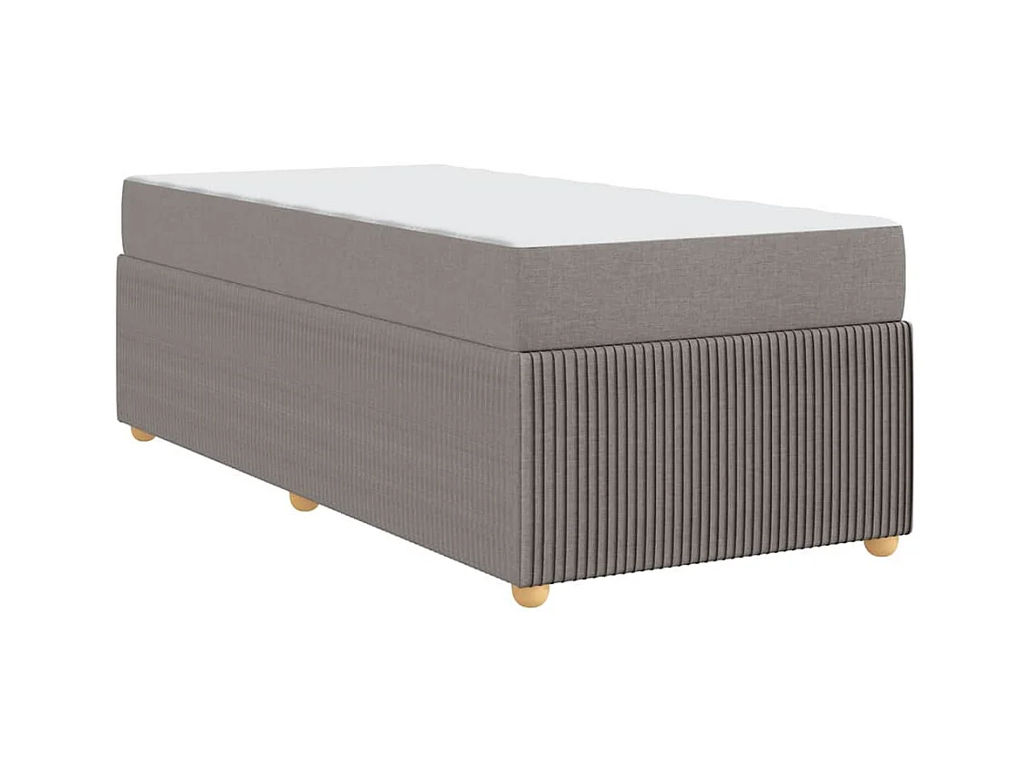 Cadre de lit avec matelas avec matelas Taupe 80 x 200 cm tissu