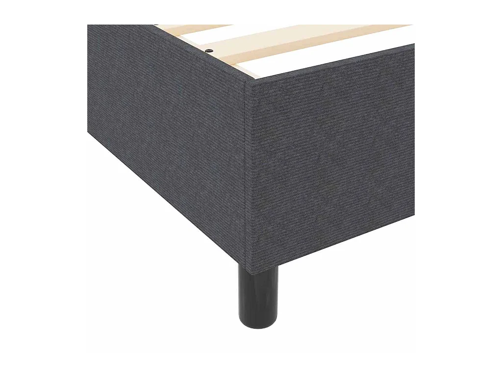 Cadre de lit Gris foncé 160 x 200 cm Tissu en velours côtelé