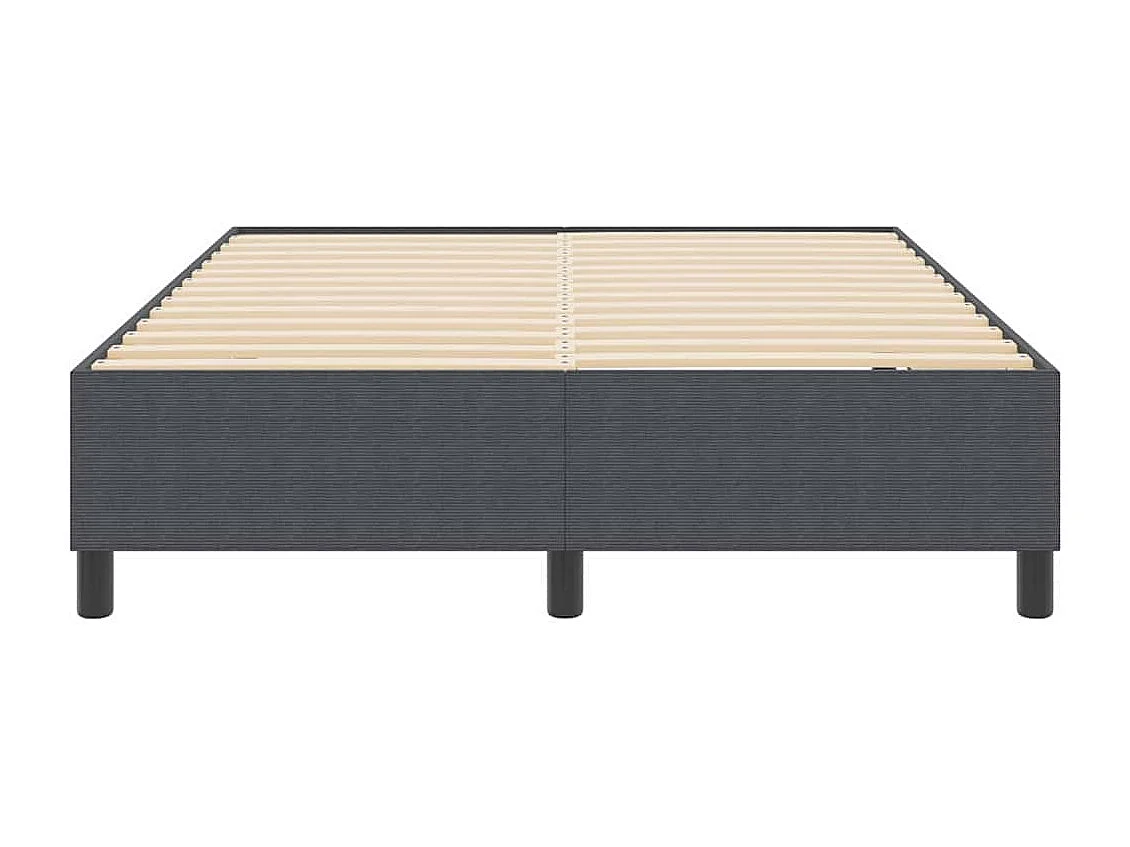 Cama Box Cinzento escuro 160 x 200 cm Tecido de veludo côtelé