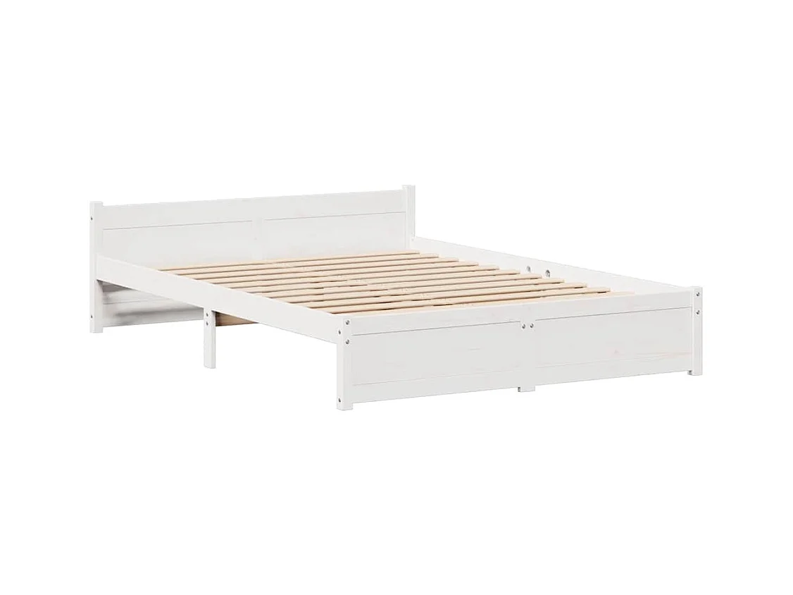 Cadre de lit sans matelas blanc 100x200 cm bois de pin massif