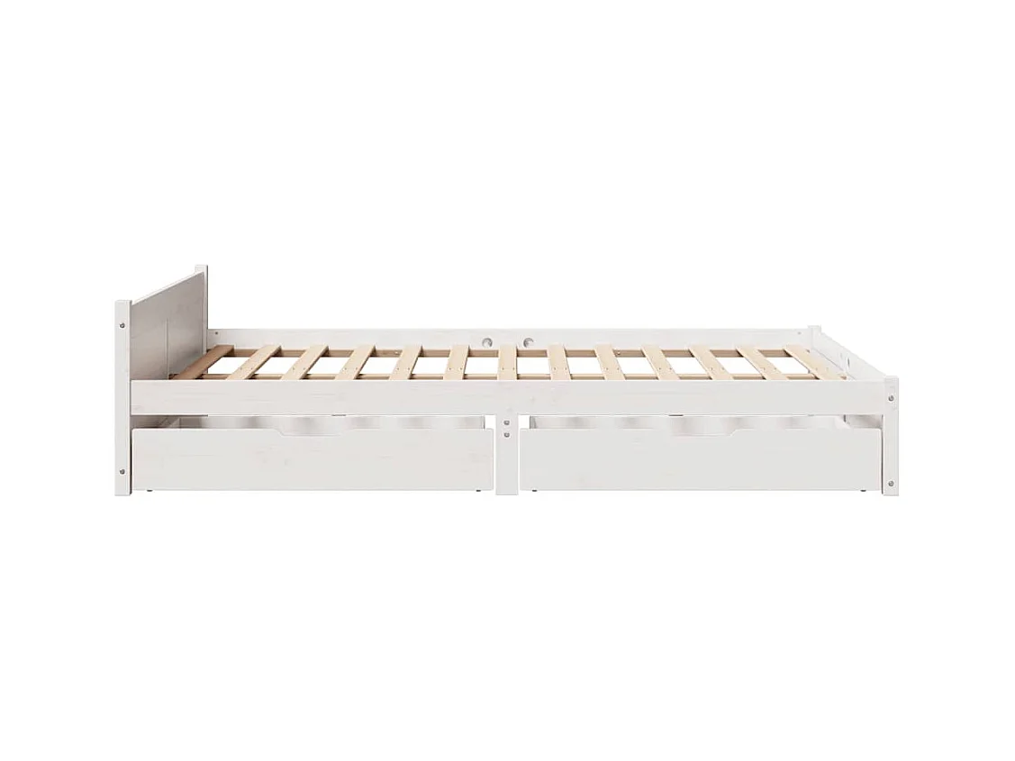 Cadre de lit sans matelas blanc 100x200 cm bois de pin massif
