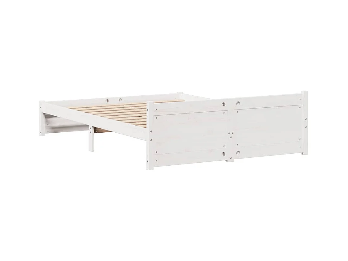 Cadre de lit sans matelas blanc 100x200 cm bois de pin massif