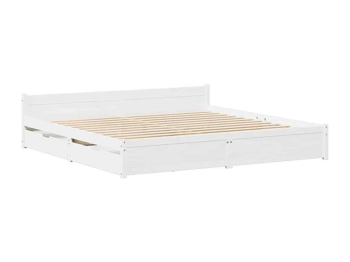 Cadre de lit sans matelas blanc 100x200 cm bois de pin massif