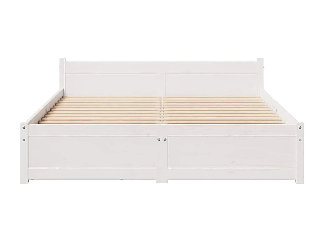 Cadre de lit sans matelas blanc 100x200 cm bois de pin massif