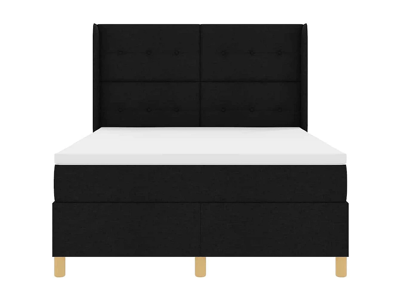 Cadre de lit avec matelas Noir 140 x 200 cm tissu