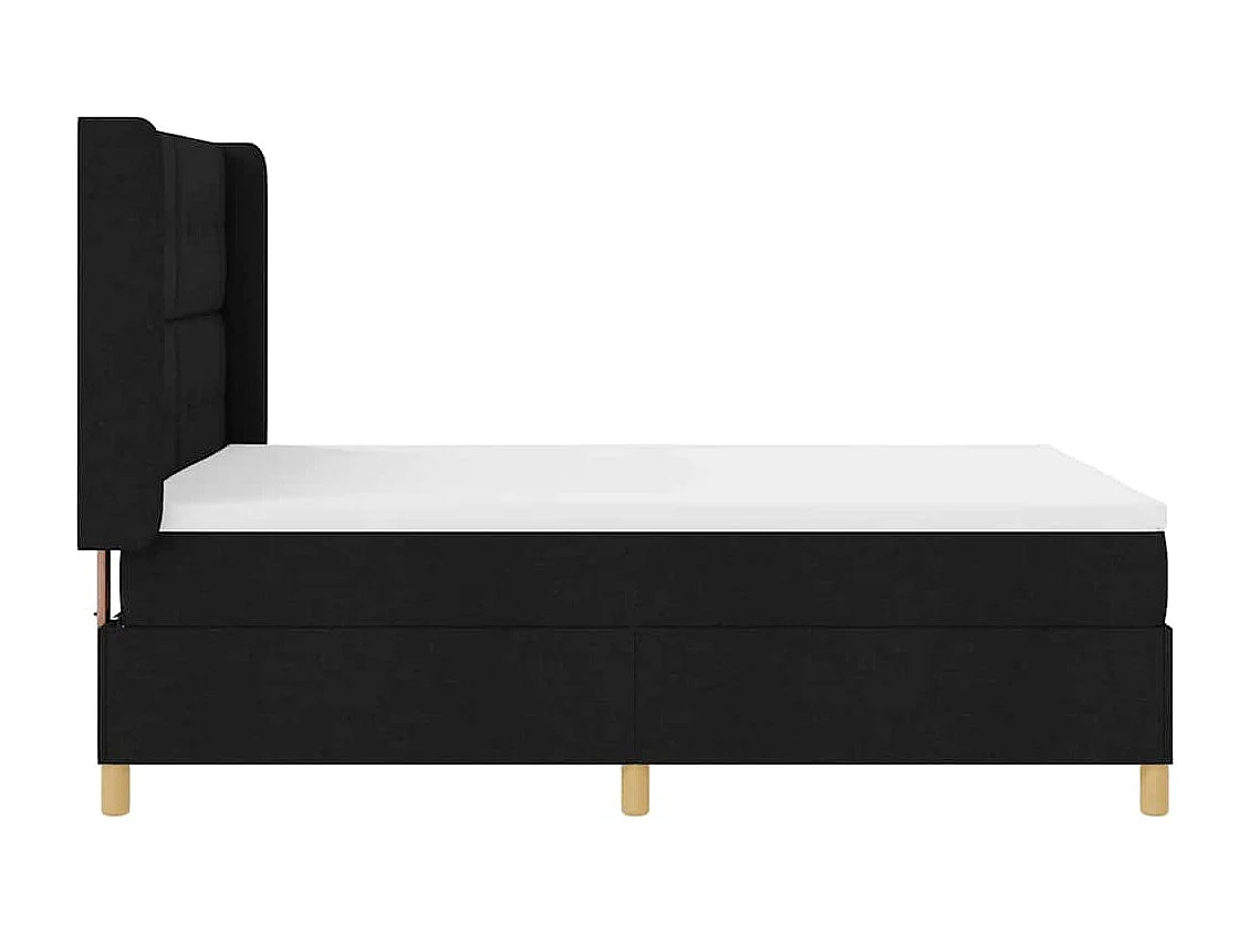 Cadre de lit avec matelas Noir 140 x 200 cm tissu