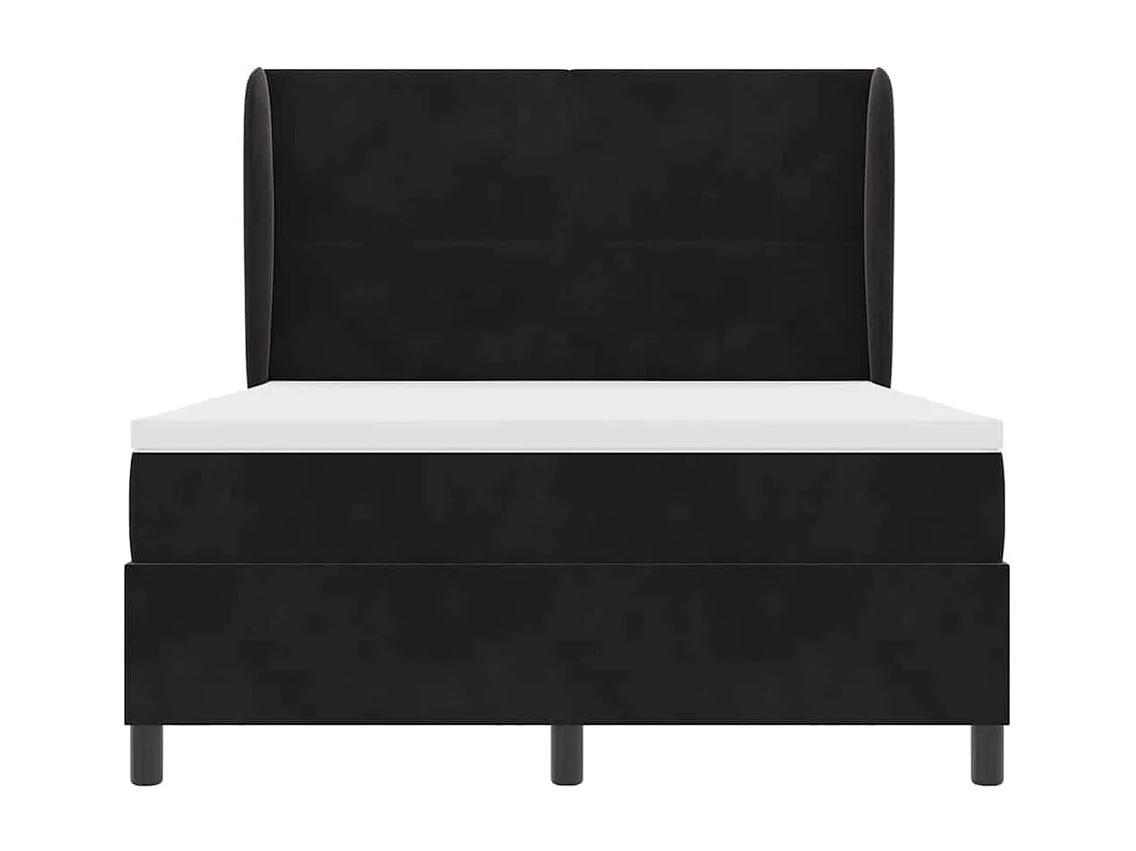 Cadre de lit avec matelas Noir 140 x 200 cm Velours