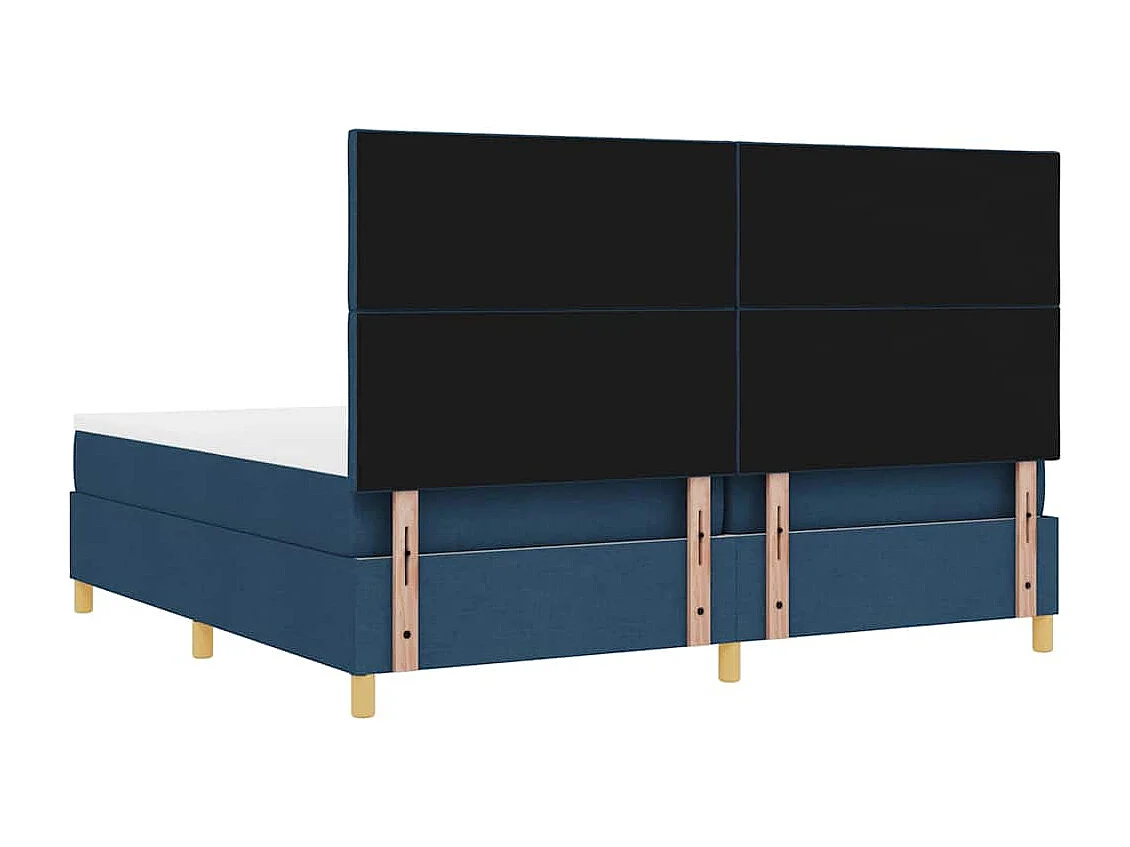 Cadre de lit avec matelas Bleu 200 x 200 cm tissu