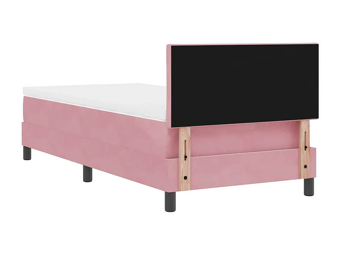 Cadre de lit avec matelas Rose 100 x 200 cm tissu