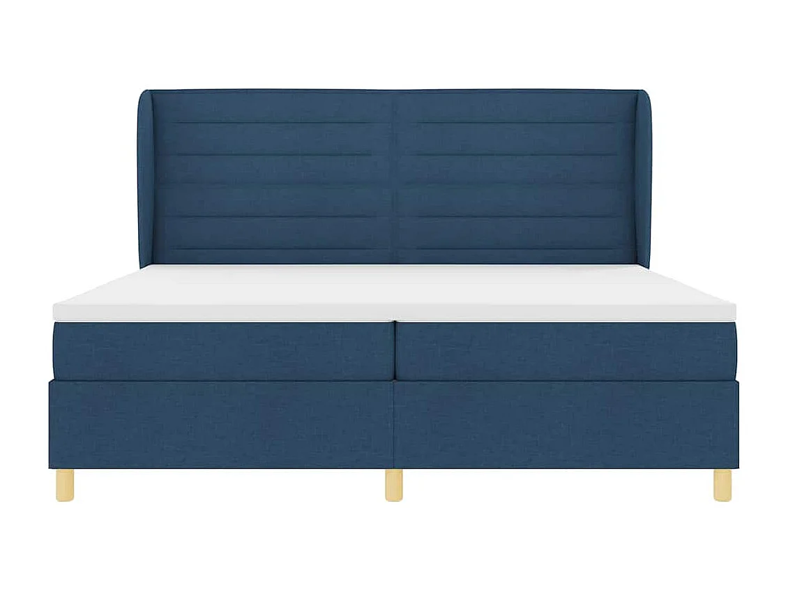Cama con Somier y Colchón Gris Oscuro 90x190 cm de Tela Azul