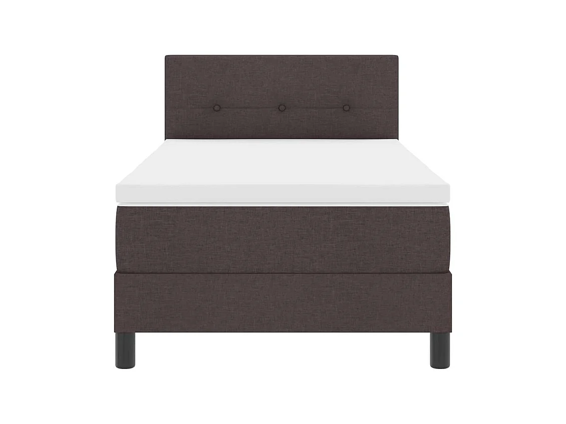 Cama box spring con colchón Marrón Oscuro 100 x 200 cm tela