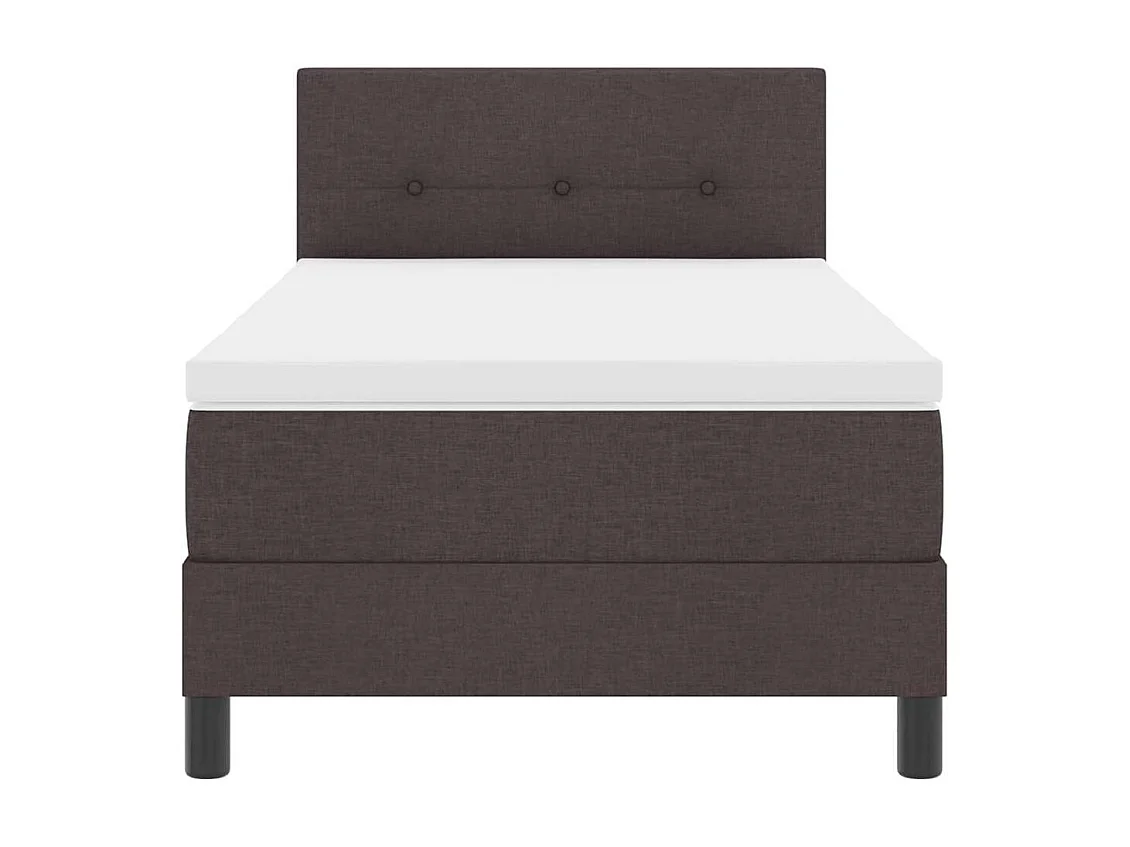 Cama box spring con colchón Marrón Oscuro 100 x 200 cm tela