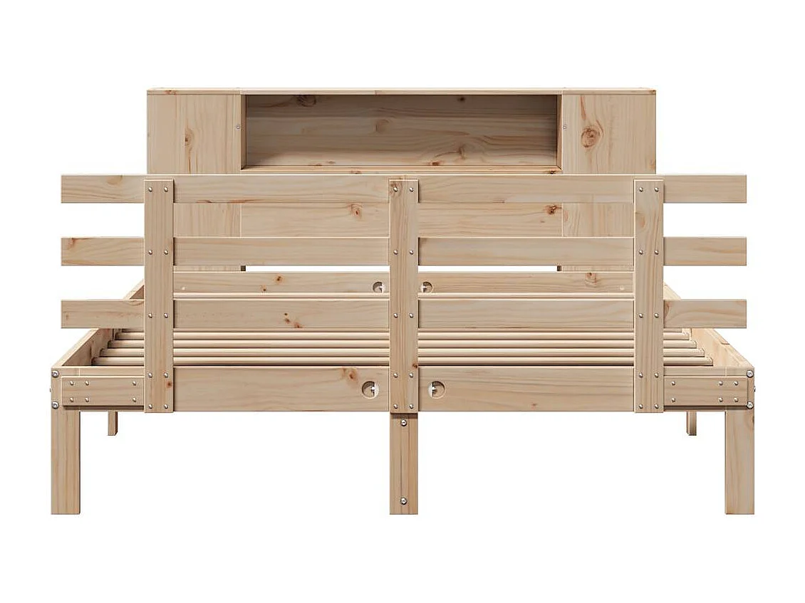 Lit bibliothèque sans matelas 120x190 cm bois de pin massif