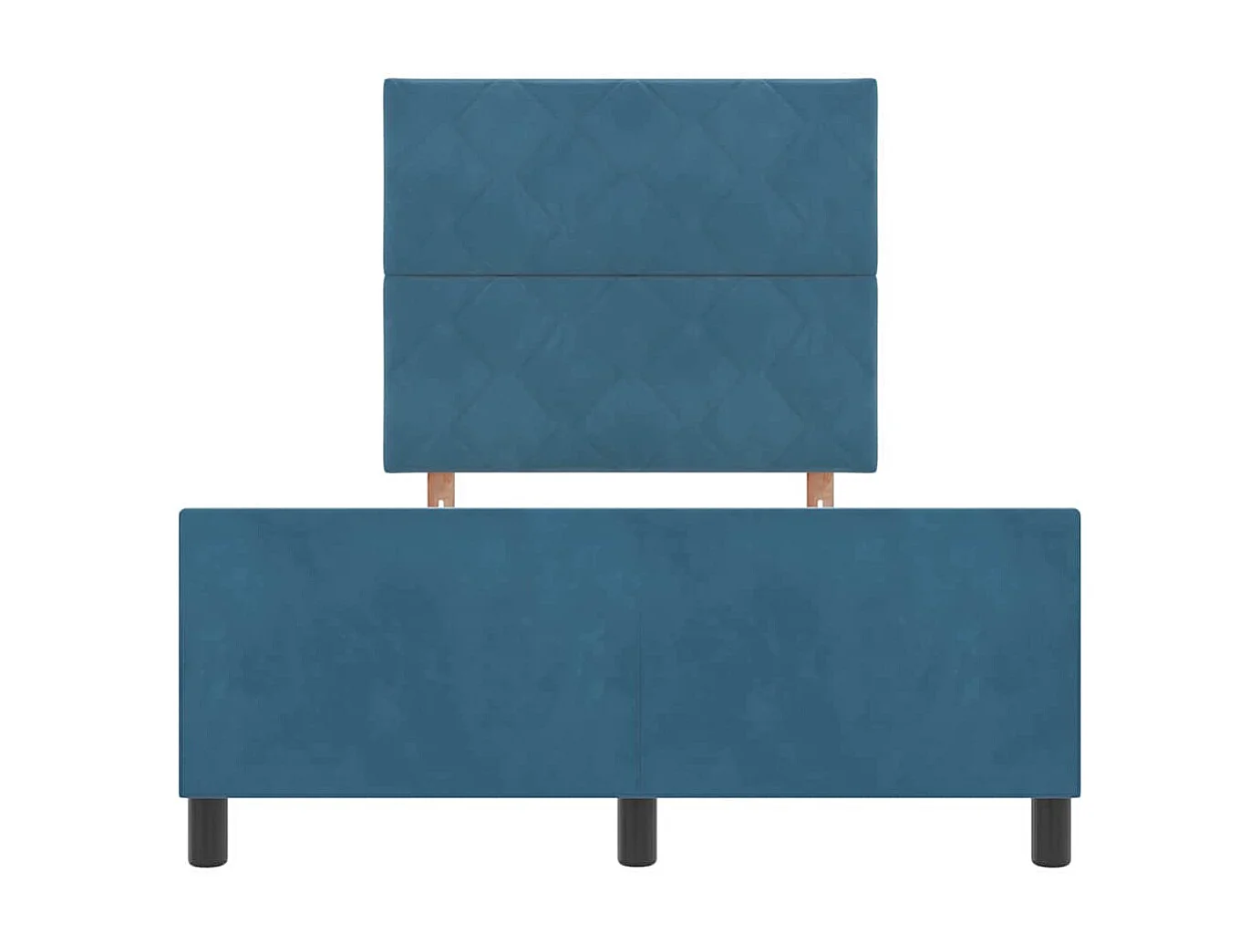 Cadre de lit avec tête de lit Bleu foncé 120 x 200 cm Velours