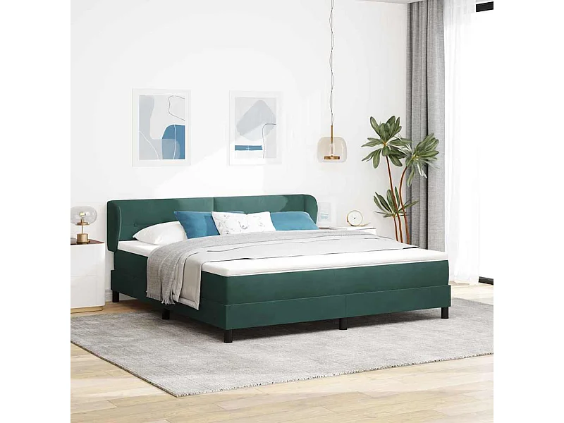 Cadre de lit avec matelas gris foncé 80x200 cm en velours