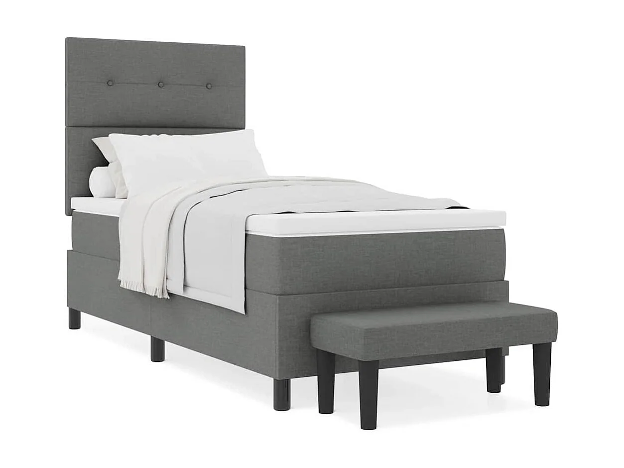 Boxspring bed met matras Donkergrijs 80 x 200 cm Stof