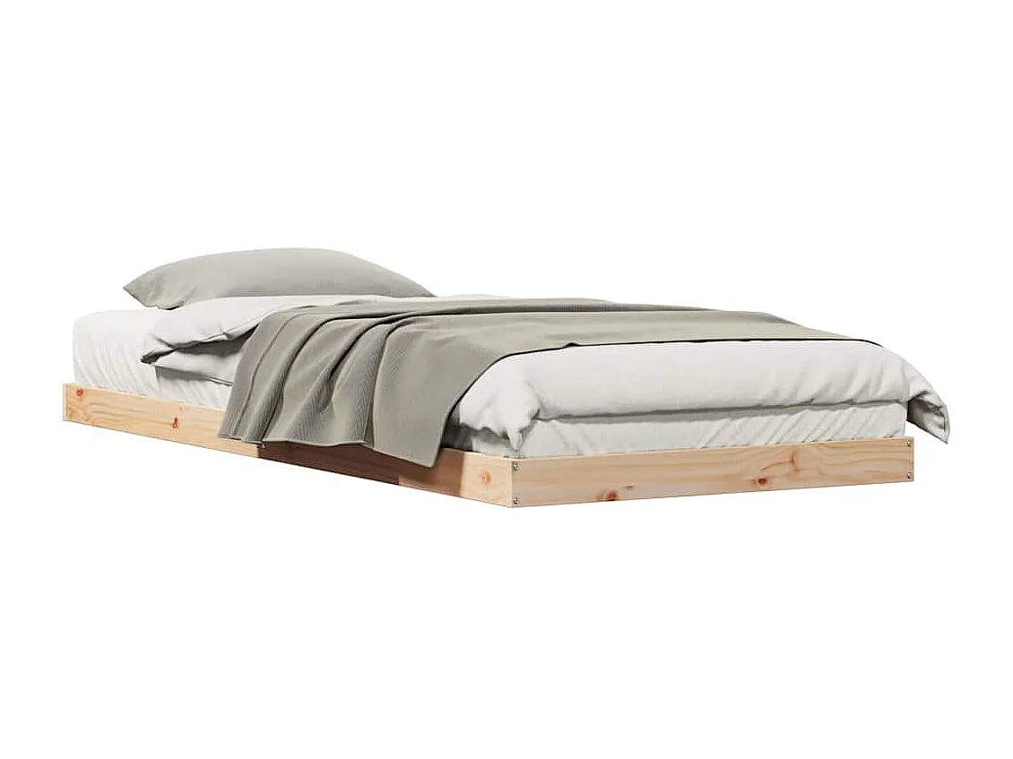 Cadre de lit surélevé Naturel 80 x 220 cm Bois de pin massif