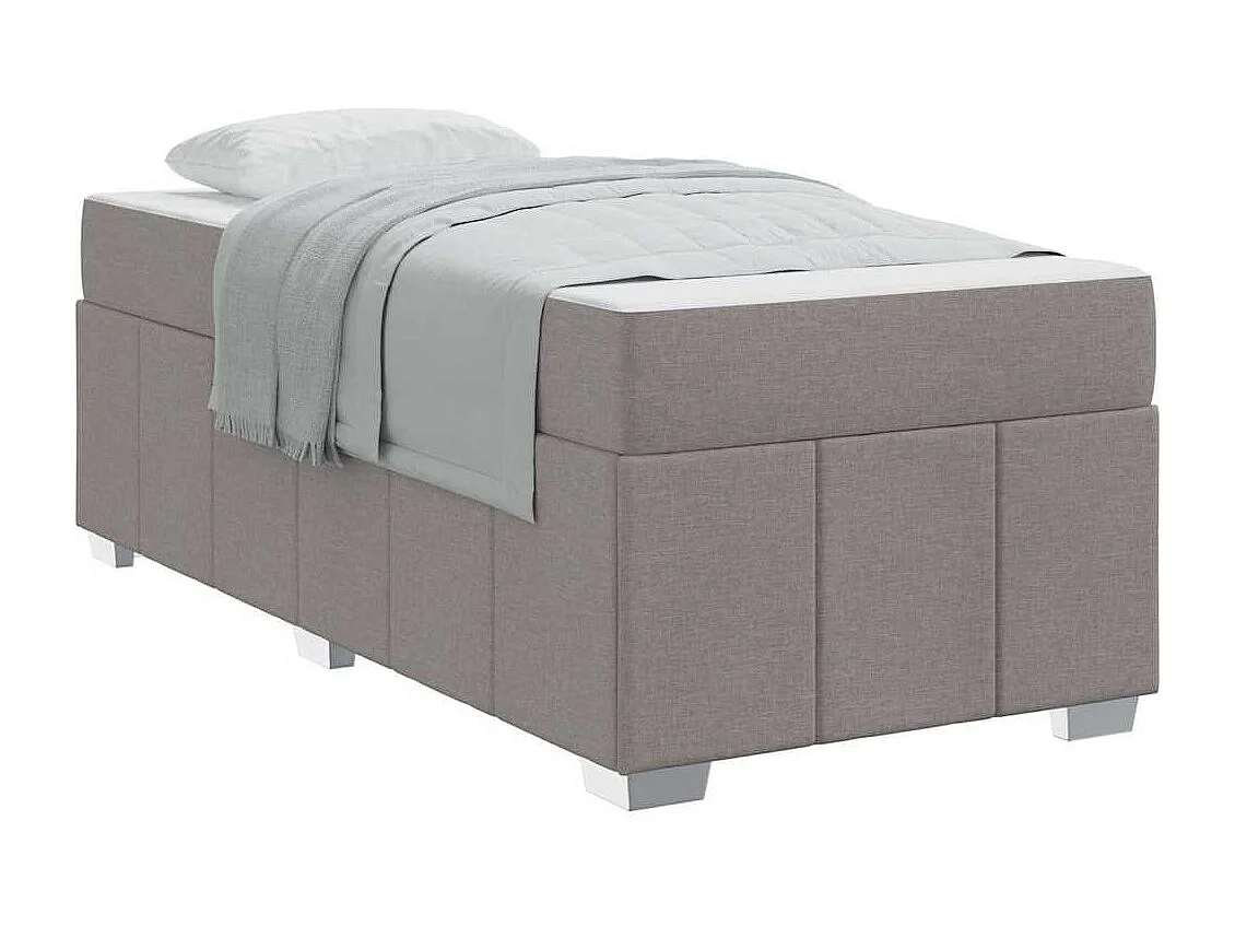 Estructura de cama con colchón Taupé 120 x 190 cm tela