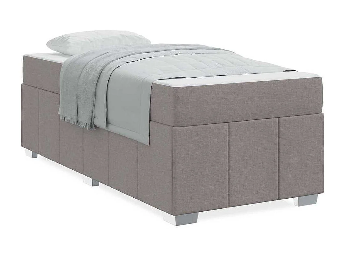 Estructura de cama con colchón Taupé 120 x 190 cm tela