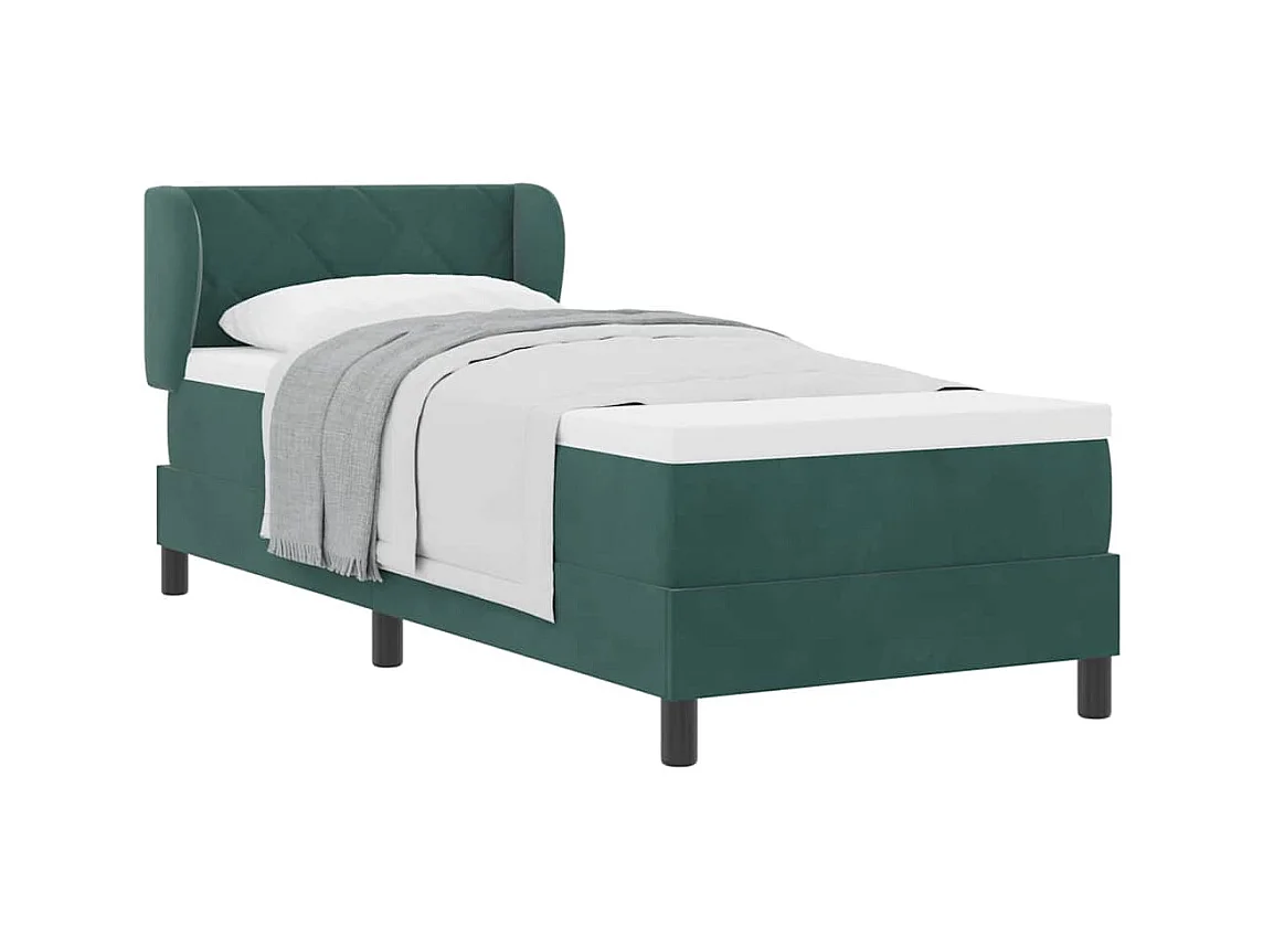 Cadre de lit avec matelas gris foncé 80x200 cm en velours