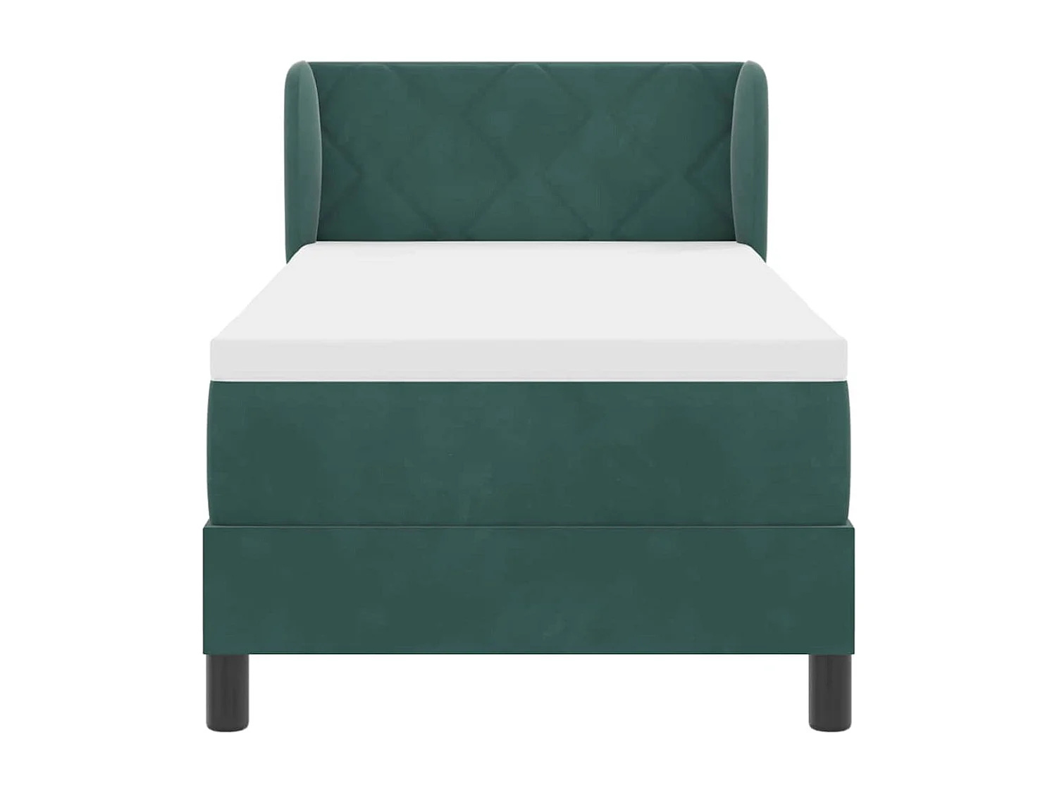 Cama Box Spring com Colchão Cinza Escuro 80x200 cm em Veludo