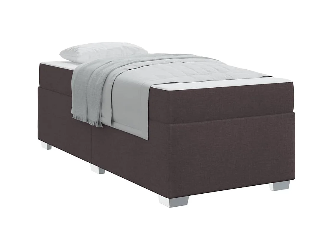 Cadre de lit Marron foncé 100 x 200 cm tissu