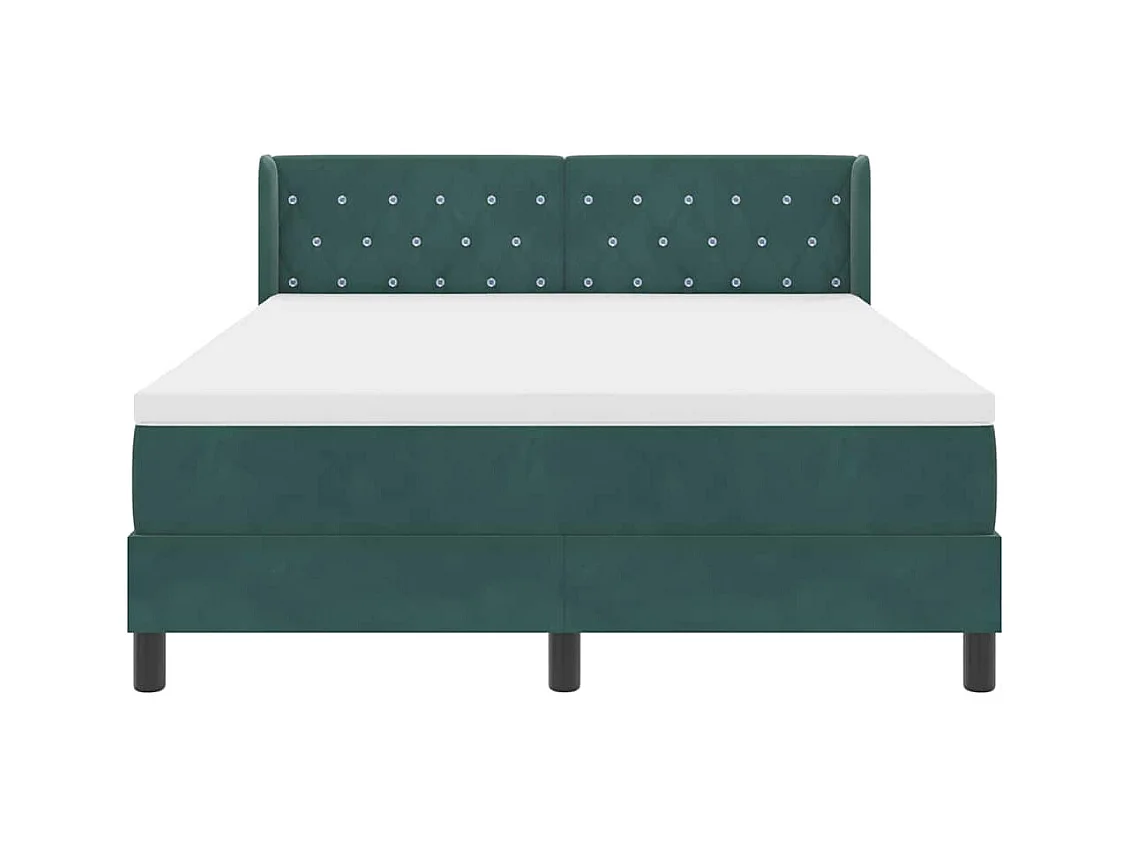 Cadre de lit avec matelas noir 100x200 cm en velours