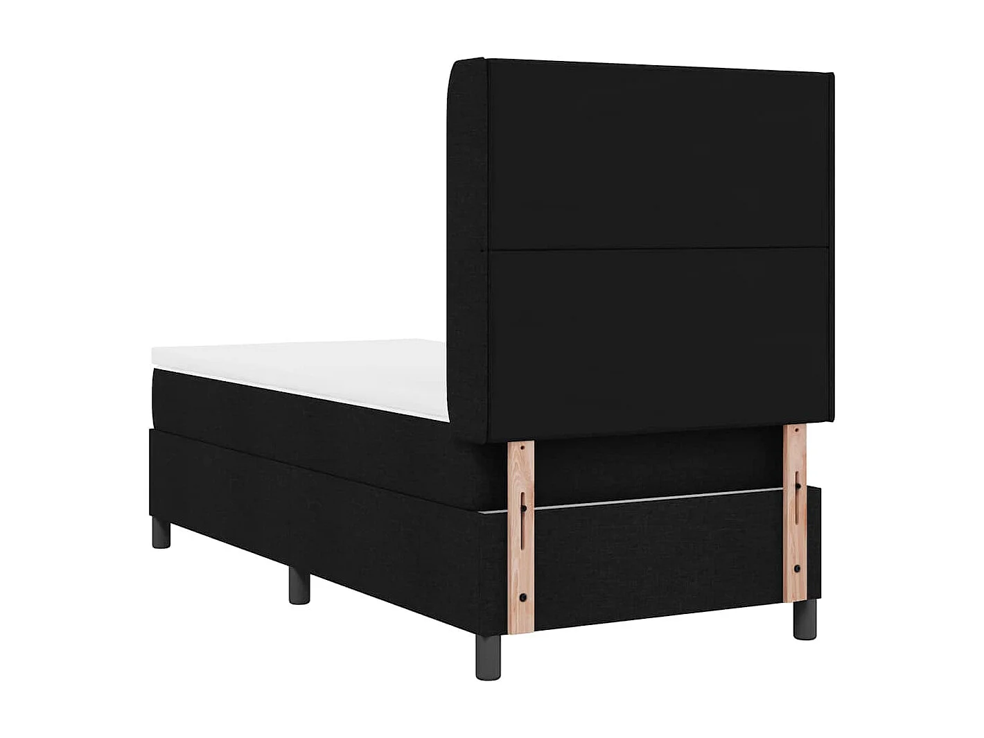 Cama Box com colchão com cabeceira Preto 80 x 200 cm tecido