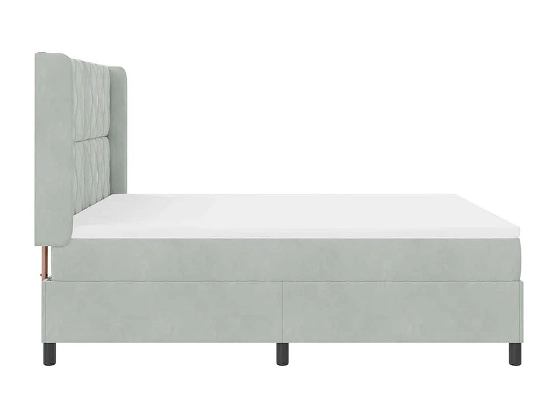 Cadre de lit avec Matelas LED Gris clair 180 x 200 cm Velours