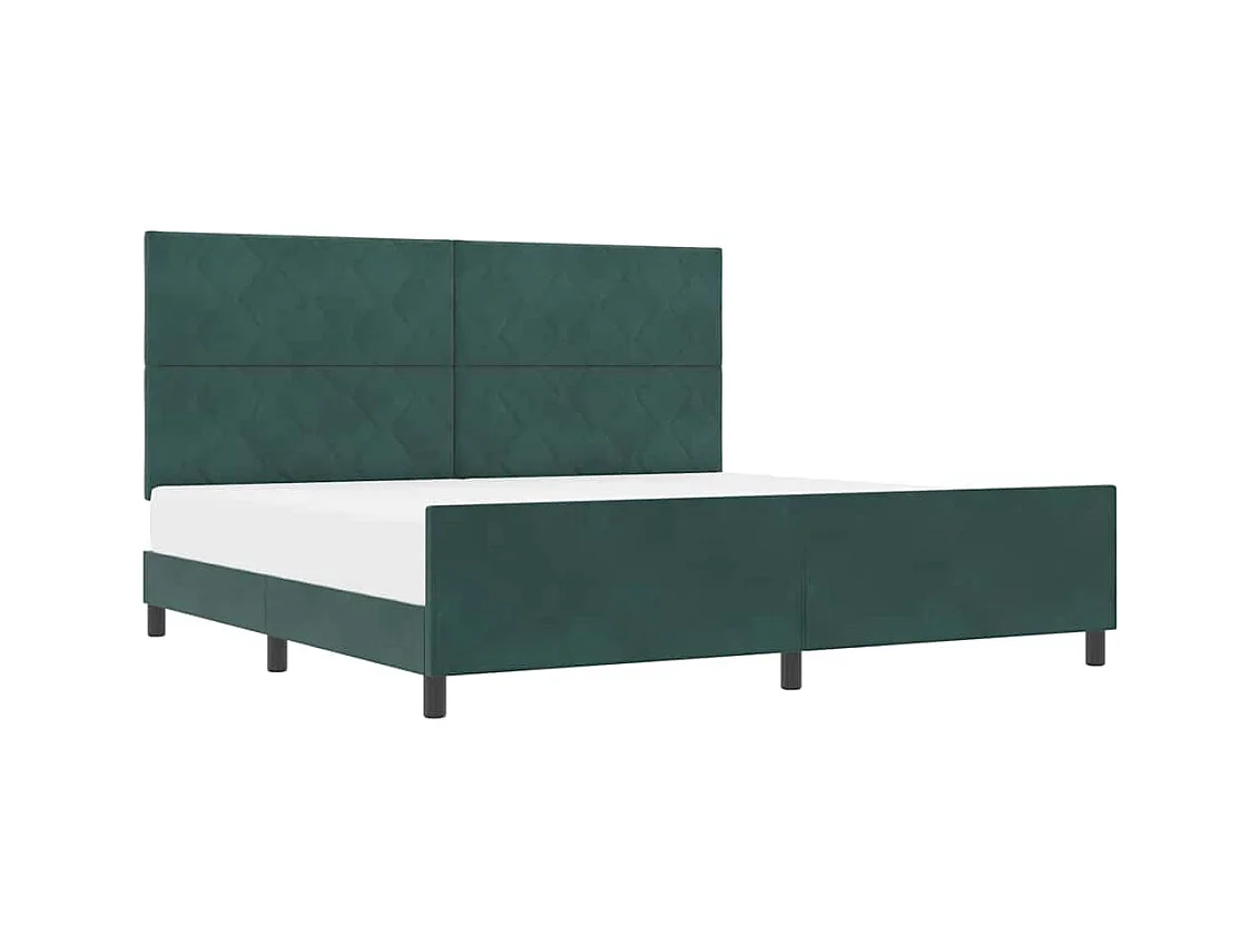 Cadre de lit avec tête de lit Vert foncé 200 x 200 cm Velours