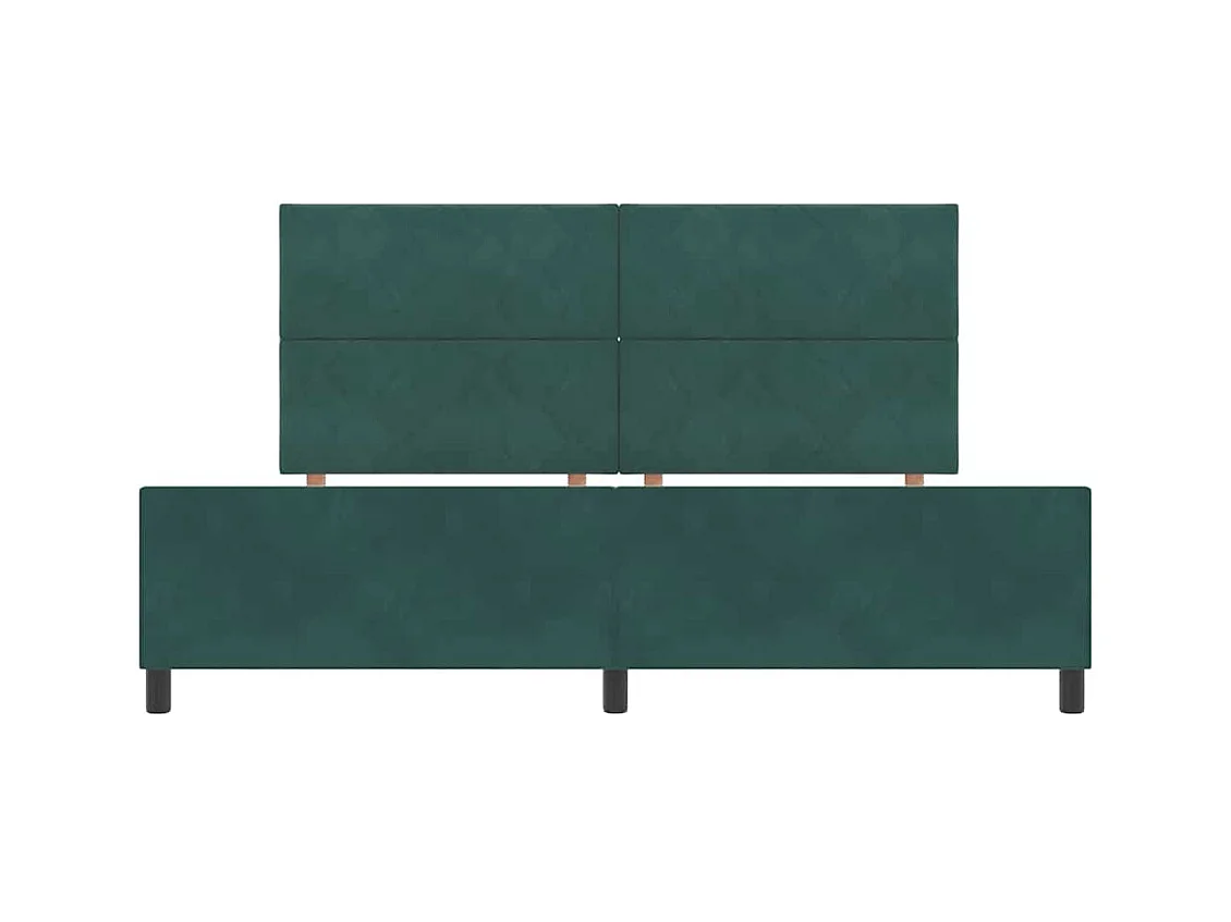 Cadre de lit avec tête de lit Vert foncé 200 x 200 cm Velours
