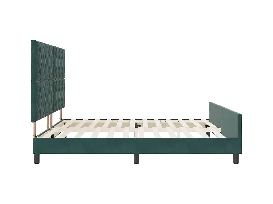 Cadre de lit avec tête de lit Vert foncé 200 x 200 cm Velours