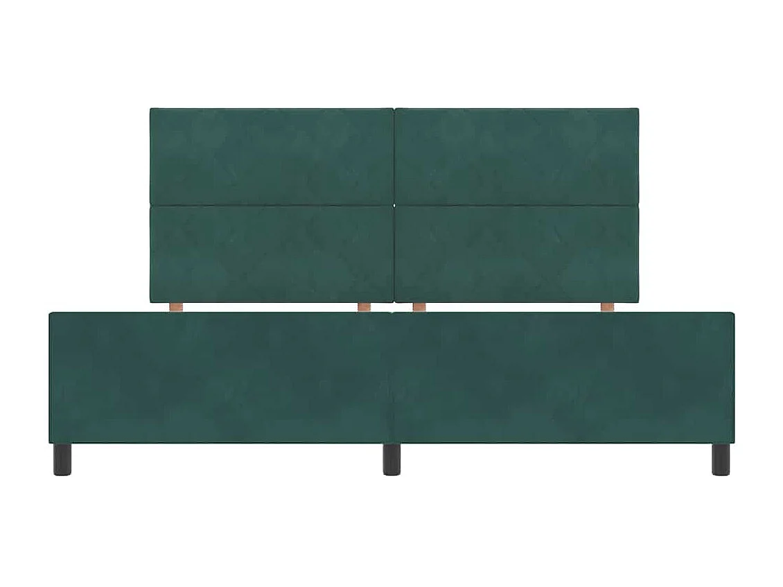 Cadre de lit avec tête de lit Vert foncé 200 x 200 cm Velours