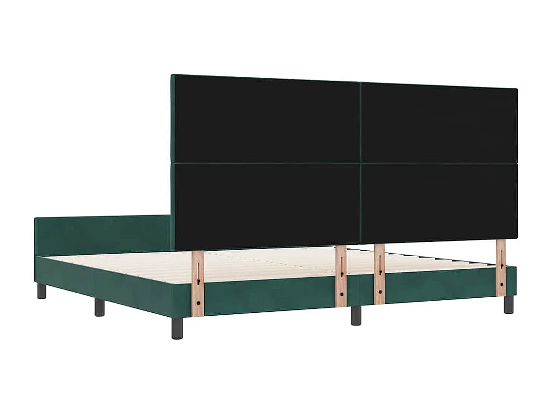 Cadre de lit avec tête de lit Vert foncé 200 x 200 cm Velours